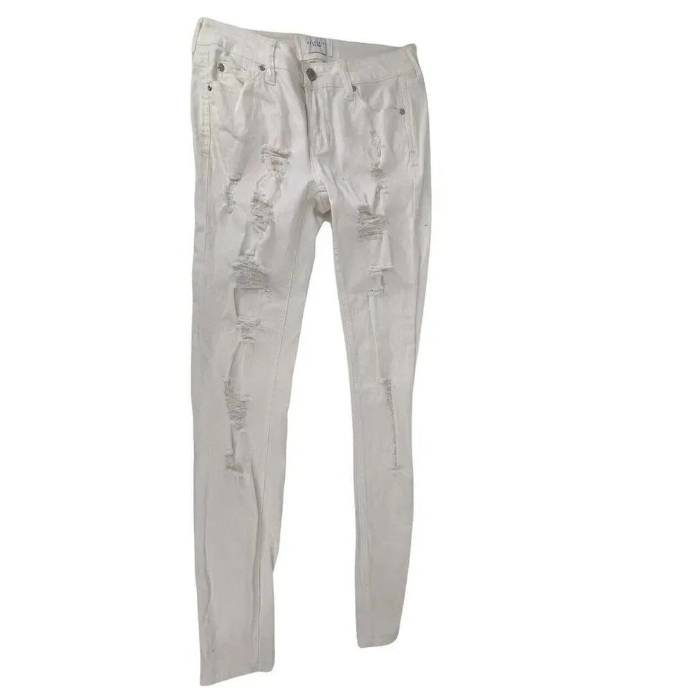Celebrity Pink Jeans White Distressed Skinny Stretch Juniors Size 1 Womens 25